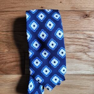 Peter Millar- Blue Geometric Pattern Men's Tie - Un